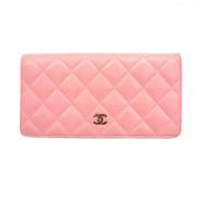 Pre-owned Leather wallets Chanel Vintage , Pink , Dames