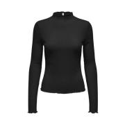 Zwart Sluittop Lange Mouw Only , Black , Dames