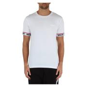 Katoenen T-shirt met logoprintinzet Moschino , White , Heren