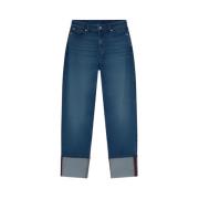 Medium Blue Boyfriend Jeans Halfboy , Blue , Dames