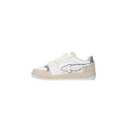 Witte leren sneakers met EJ Rocket Enterprise Japan , White , Dames