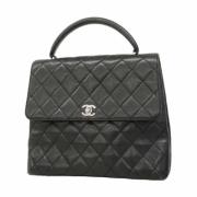 Pre-owned Leather handbags Chanel Vintage , Black , Dames