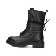 Zwarte leren veterschoenen Inuovo , Black , Dames