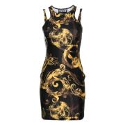 Zwarte Aquarel Print Minijurk Versace Jeans Couture , Multicolor , Dam...