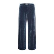 Blauwe Velours Broek Kelita mbyM , Blue , Dames