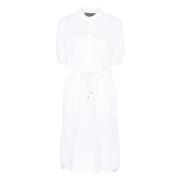 Casual Midi Jurk in Wit Katoen Lorena Antoniazzi , White , Dames