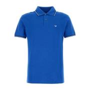 Blauw Stretch Katoen Polo Shirt Emporio Armani , Blue , Heren