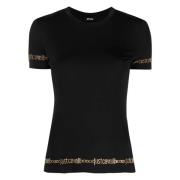 Zwart Logo Korte Mouw T-shirt Just Cavalli , Black , Dames