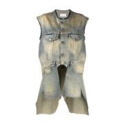 Blauwe Katoenen Vest Maison Margiela , Blue , Dames