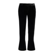 Fluwelen Bootcut Broek in Zwart Balmain , Black , Dames