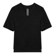 Casual Zwart T-shirt met Korte Mouwen Rick Owens , Black , Dames