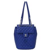 Pre-owned Leather chanel-bags Chanel Vintage , Blue , Dames