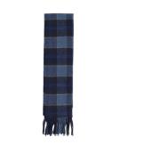 Blauwe Tartan Wollen Sjaal Barbour , Blue , Heren