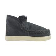 Gescheurd Zwart/Grijs Eskimo Sneaker Stijl Mou , Gray , Dames