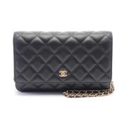 Pre-owned Leather chanel-bags Chanel Vintage , Black , Dames