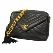 Pre-owned Leather chanel-bags Chanel Vintage , Black , Dames