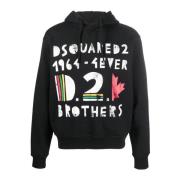 Gedrukte Logo Hoodie Dsquared2 , Black , Heren