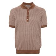 Casual Polo Shirt in Bruin Vlas Zijde Corneliani , Brown , Heren