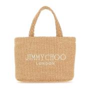 Mini Strandhandtas in Beige Raffia Jimmy Choo , Beige , Dames