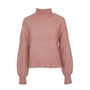 Fluffy Turtleneck Pullover Nola Samsøe Samsøe , Pink , Dames