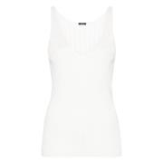 Witte Satijnen Rib Tanktop Joseph , White , Dames