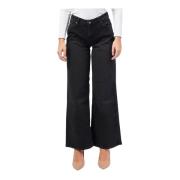 Zwarte Wide Leg Jeans Vintage Wassing Guess , Black , Dames