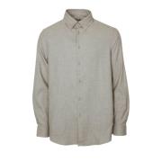 Kent Kraag Shirt in Melange Stijl Drykorn , Beige , Heren