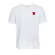 Logo Patch T-shirt met ronde hals Comme des Garçons Play , White , Her...