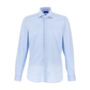 Blauw Katoenmix Stretch Shirt Fay , Blue , Heren