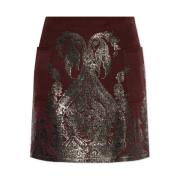 Wollen rok met print Etro , Red , Dames