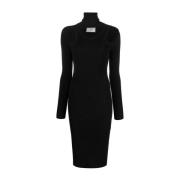 Zwarte Gebreide Jurk Met Uitsnijding Coperni , Black , Dames