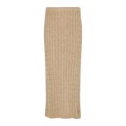 Casual Alpaca Blend Gebreide Rok Liu Jo , Beige , Dames