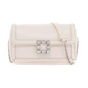 Kristallen Gesp Clutch Tas Roger Vivier , White , Dames