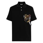 Zwarte polo met korte mouwen Just Cavalli , Black , Heren