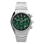 Q Falcon Eye Chrono Timex , Green , Heren