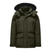 Parka met meerdere zakken en echte bontafwerking BomBoogie , Green , H...