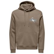 Scorpion Hoodie Sweatshirt Caribou/Wit Only & Sons , Brown , Heren