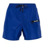 Logo-Print Zwemshorts Balmain , Blue , Heren