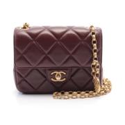 Pre-owned Leather chanel-bags Chanel Vintage , Red , Dames