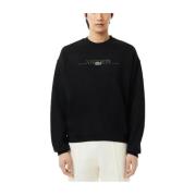 Comfortabele Sweatshirt voor dagelijkse stijl Lacoste , Black , Heren