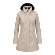 Stijlvolle Polyesterjas K-Way , Beige , Dames