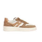 Beige Suède Sneakers met H Logo Hogan , Beige , Dames