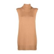 Elegante Beige Wollen Gebreide Vest Jil Sander , Beige , Dames