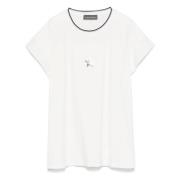 Casual korte mouw wit T-shirt Lorena Antoniazzi , White , Dames