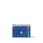 Portemonnee met Krokodilleneffect in Marineblauw Alexander McQueen , B...