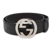 Pre-owned Leather belts Gucci Vintage , Black , Heren