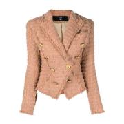 Tweed Blazer in Beige Balmain , Beige , Dames