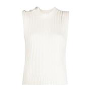 Casual Witte Wollen Vest Ganni , White , Dames