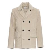 Beige Corduroy Caban Jacket 04651/ A trip in a bag , Beige , Heren