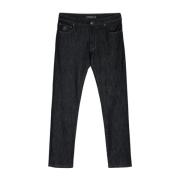 Casual Straight Blauwe Jeans Corneliani , Blue , Heren